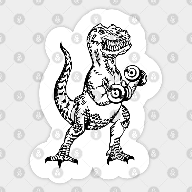 SEEMBO Dinosaur Weight Lifting Dumbbells Fitness Gym Workout Sticker by SEEMBO